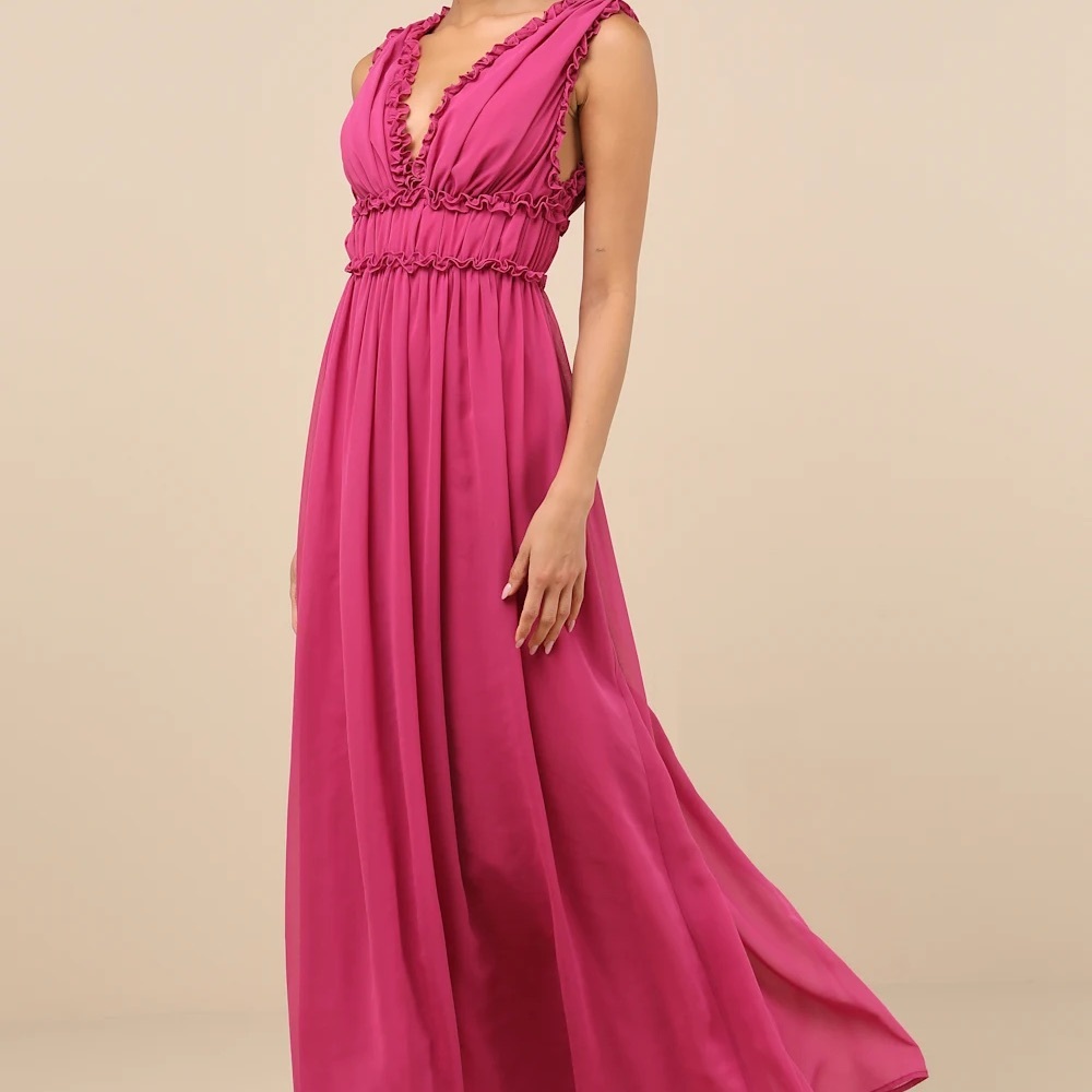 Lulu's Berry Pink Maxi Dress | NWT